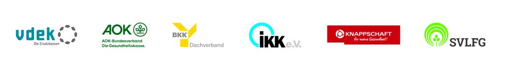 Logos gesetzlicher Krankenkassen und Gesundheitsorganisationen in Deutschland